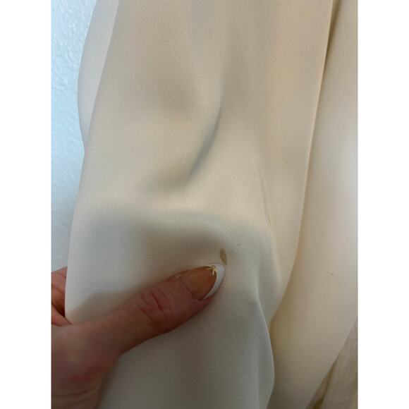 Self Portrait Balloon Sleeve Gold Chain Blouse Sz 6 Quiet Luxary *Flaw* - Picture 5 of 11